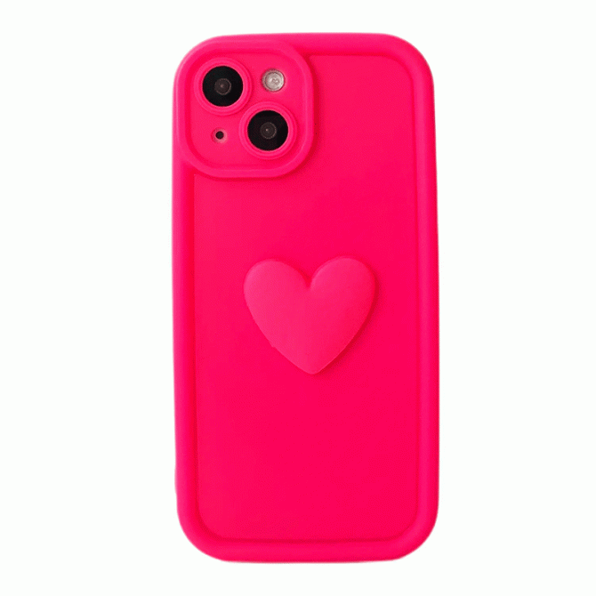 Чохол 3D Heart series for iPhone 14 Red