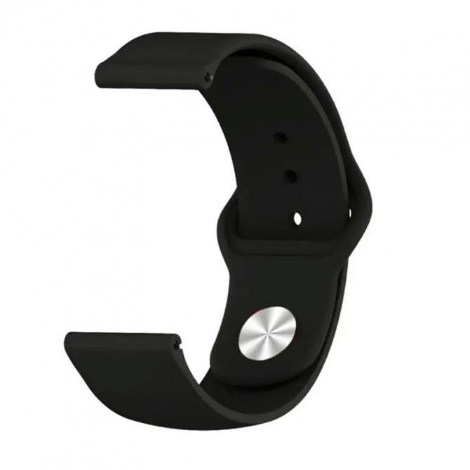 Ремешок универсальный силиконовый Semi-twill 22mm Черный-1