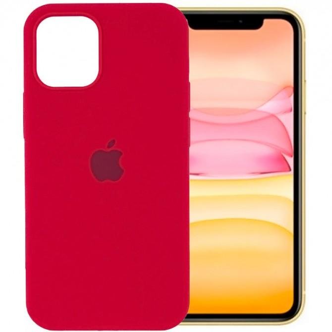Оригинальный силиконовый чехол для iPhone 11 Темно Красный FULL-1