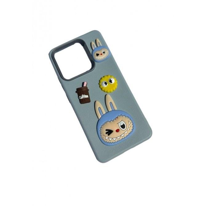 Чехол TPU Leather Toys для Xiaomi Redmi 13C/Poco C65 (Labubu/Blue)-1