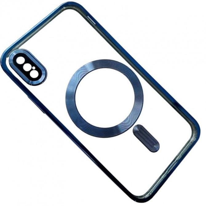 Силіконовий чохол SHINING with MagSafe для iPhone Xs Синій-1