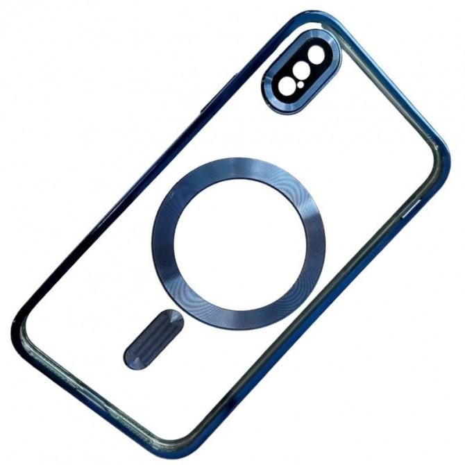 Силіконовий чохол SHINING with MagSafe для iPhone Xs Синій-2