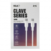 Кабель USB Relict Clave Silicone Type-C to Type-C 100W White