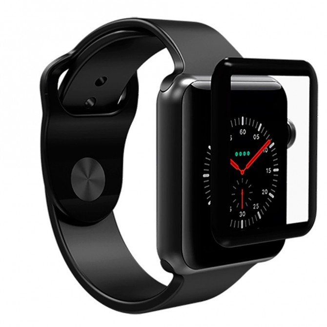Защитное стекло для iWatch 42mm (0.3mm, 5D) Чёрный-1