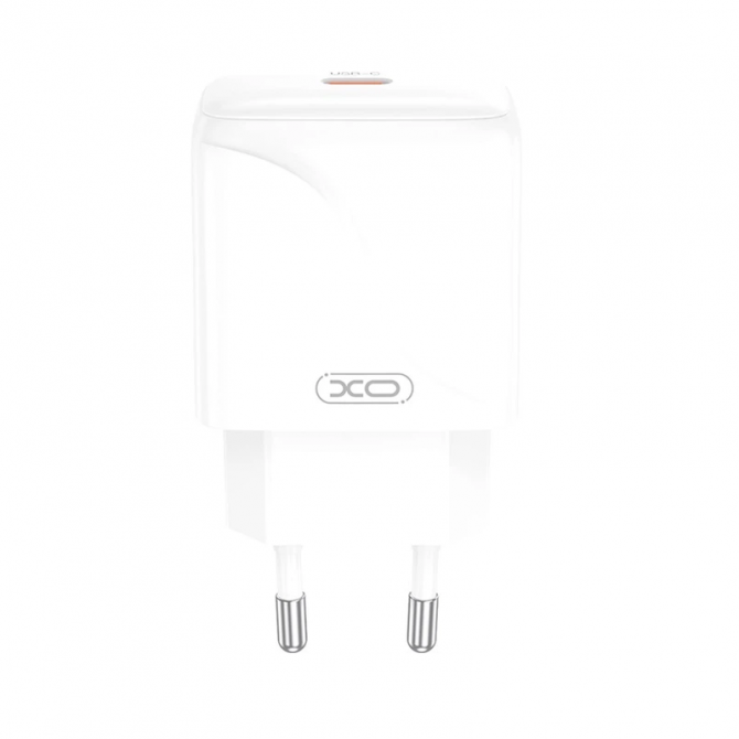 Мережевий зарядний пристрій XO L141 20W USB-C White+ Type-C to type-c Cable-1