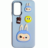 Чехол TPU Leather Toys для Xiaomi Redmi 13 4G / Poco M6 4G (Labubu / Blue)