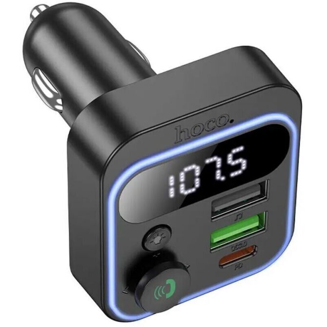 ФМ Модулятор Hoco with Charger E85 PD20W+QC3.0 Black-2