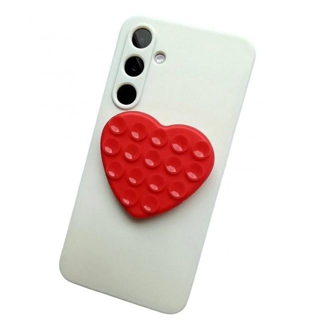 Держатель-присоска Липпер для телефона двухстороннее сердце Red-1