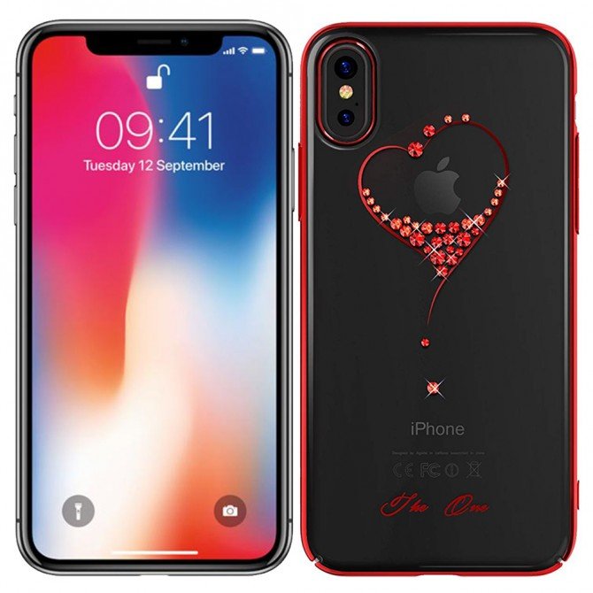 Чохол Kingxbar Diamond Series для iPhone Xs Max Heart Червоний