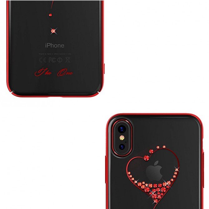 Чохол Kingxbar Diamond Series для iPhone Xs Max Heart Червоний-4