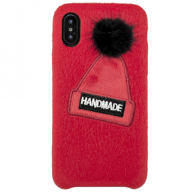 Чехол накладка Jane Winter series для iPhone X Красный-2