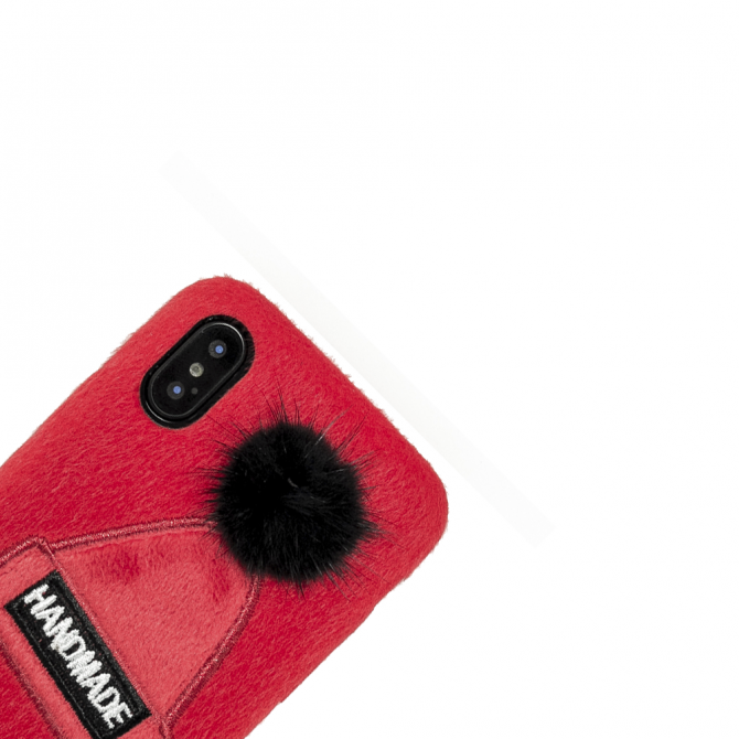 Чехол накладка Jane Winter series для iPhone X Красный-3