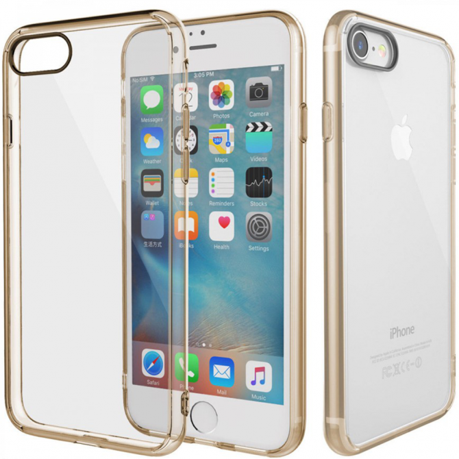 Чохол накладка i-Smile Прозорий series case TPU для iPhone 7 Золотий
