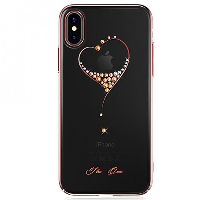 Чохол Kingxbar Diamond Series для iPhone X Heart Рожеве Золото-1