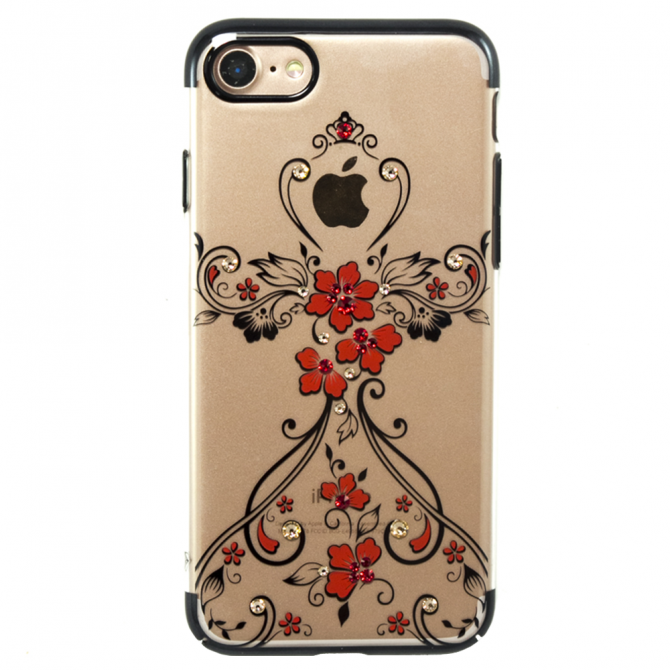 Чехол Kingxbar Elegant Series для iPhone 7/8 Flower dress Чёрный-2