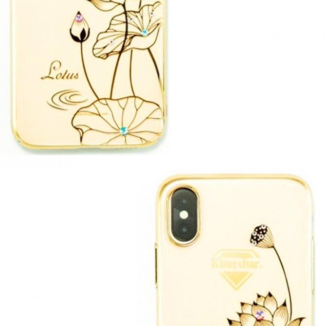 Чехол Kingxbar Elegant Series для iPhone X Lotus Gold-3
