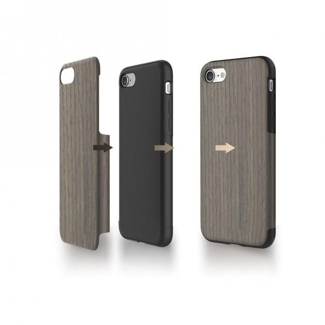 Чохол накладка Rock Origin Series (Grained) для IPhone 7 TPU - Чорний Рожевий-1