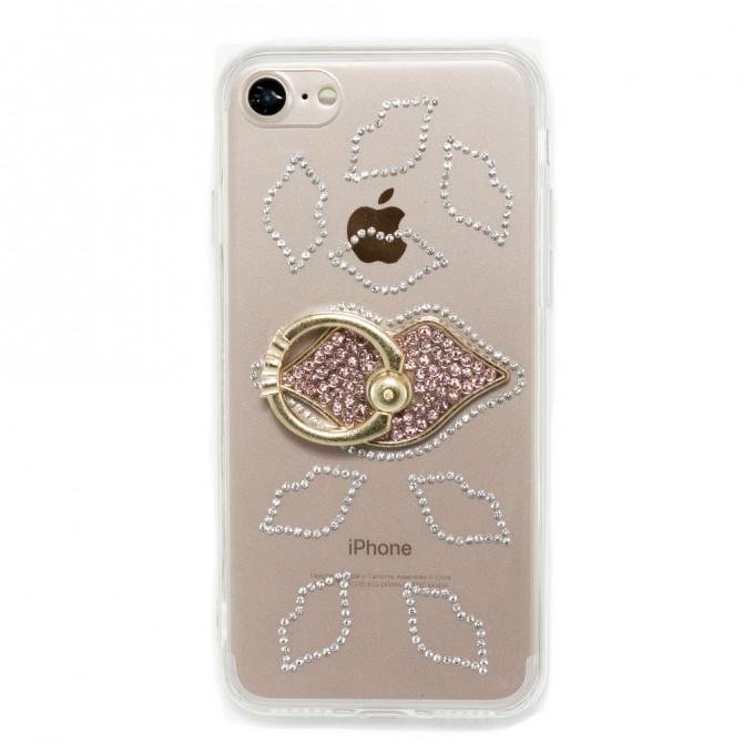 Чехол-накладка Younicou Diamonds with Ring Holder для iPhone 6/6s Поцелуй-1