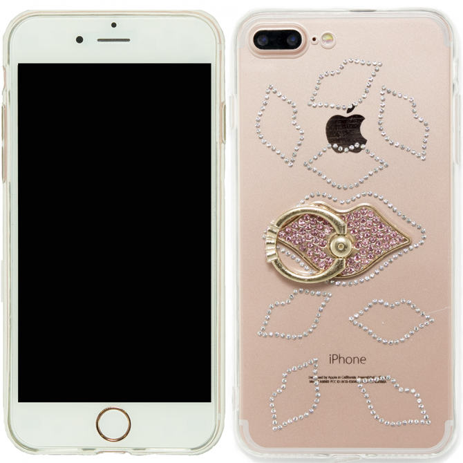 Чехол-накладка Younicou Diamonds with Ring Holder для iPhone 7/8 Plus Поцелуй