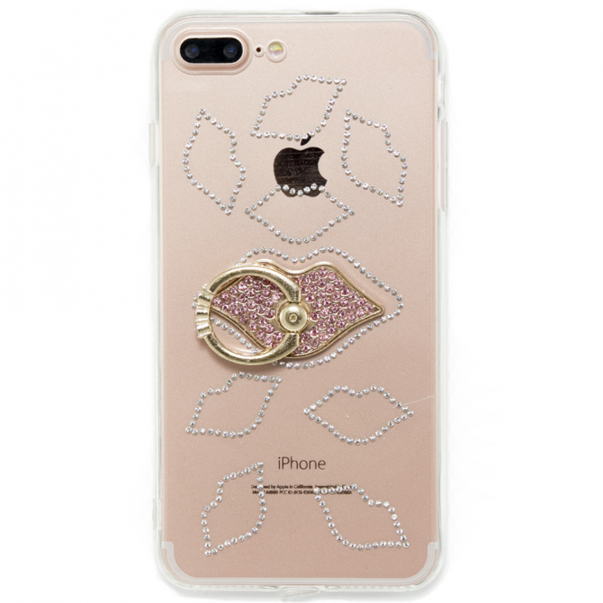 Чехол-накладка Younicou Diamonds with Ring Holder для iPhone 7/8 Plus Поцелуй-2