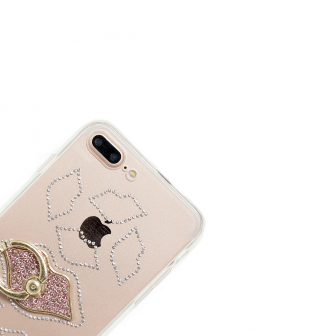 Чехол-накладка Younicou Diamonds with Ring Holder для iPhone 7/8 Plus Поцелуй-3