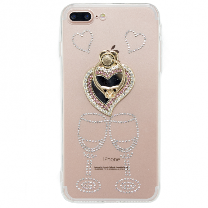Чехол-накладка Younicou Diamonds with Ring Holder для iPhone 7/8 Plus Сердце-2