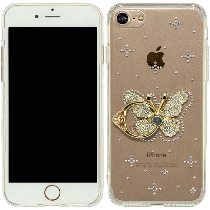Чехол-накладка Younicou Diamonds with Ring Holder для iPhone 7/8 Бабочка