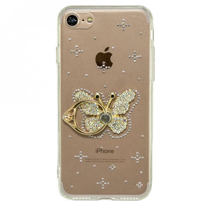 Чехол-накладка Younicou Diamonds with Ring Holder для iPhone 7/8 Бабочка-2
