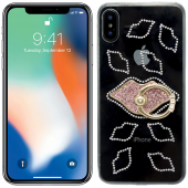 Чехол-накладка Younicou Diamonds with Ring Holder для iPhone X Поцелуй