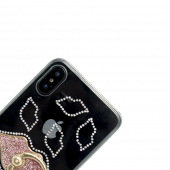 Чехол-накладка Younicou Diamonds with Ring Holder для iPhone X Поцелуй