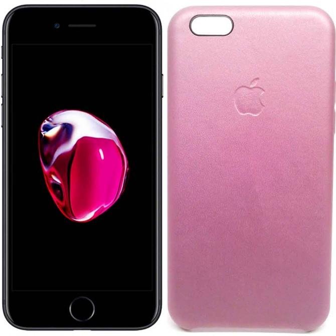Чохол накладка силикон кожа для iPhone 6 Plus рожевий