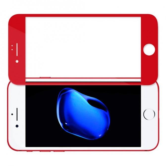Защитное стекло для APPLE iPhone 6/6S зеркальное красное (0.3 мм, 2.5D) комплект 2 шт.-1