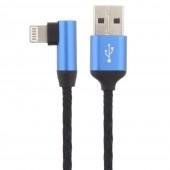 Кабель Usams Right-Angle Braided  Lightning – USB 1.2м Синій (IPUSBKW02)