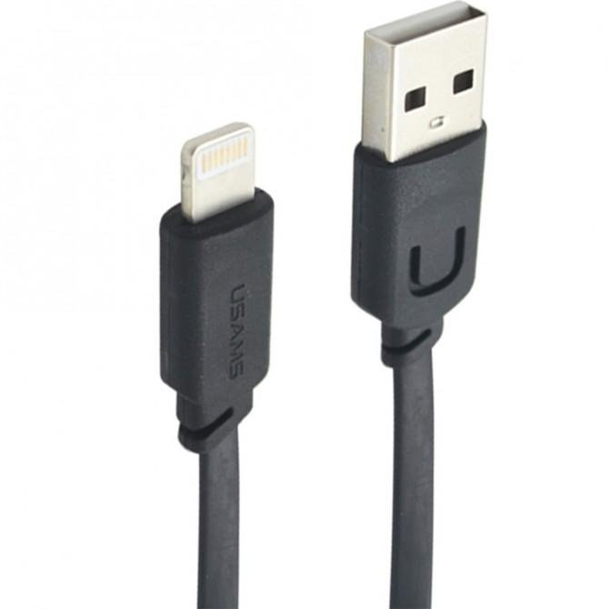 Кабель Usams U-Trans US-SJ008 Lightning – USB 1м Чорний (IP6USBCD01)-1