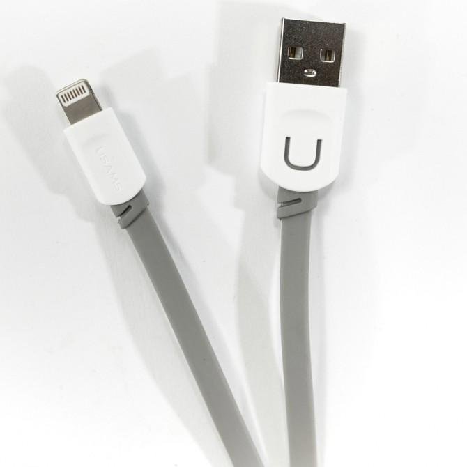 Кабель Usams U-Trans US-SJ008 Lightning – USB 1м Grey (IP6USBCD02)-1