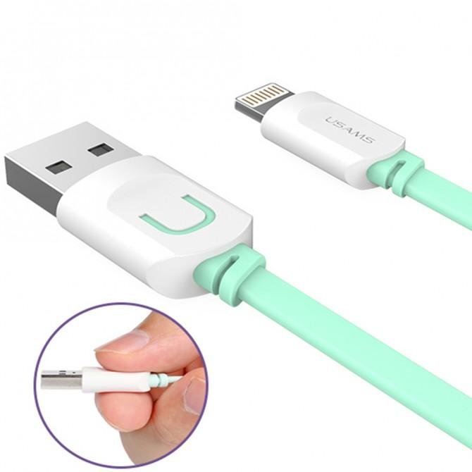 Кабель Usams U-Trans US-SJ007 Lightning Series 0.25m Блакитний(IP6SUCD2505)-1