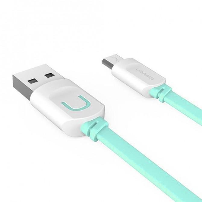 Кабель Usams U-Trans US-SJ020 MicroUSB – USB 1м Cyan (MICUSBCD05)-1