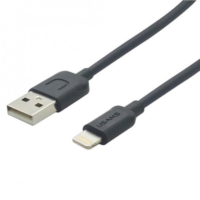 Кабель Usams U-Turn Lightning – USB 1м Чёрный (IPUSBXD01)-1
