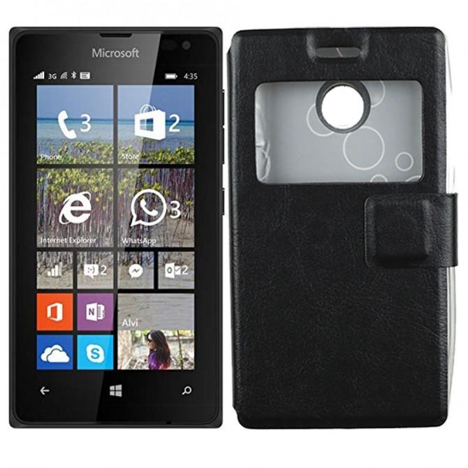 Чехол книжка Mobiking with Window для Nokia 435/532 (Microsoft) Чёрный