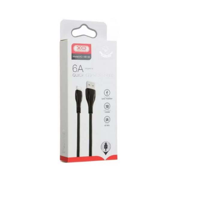 USB кабель XO NB185 Lightning 6A/1m Black-2
