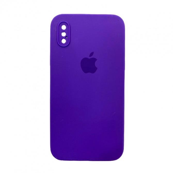Силіконовий чохол для iPhone X/Xs Фіолетовий FULL (SQUARE SHAPE)