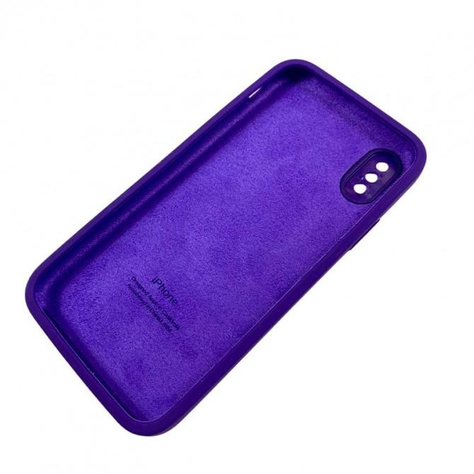Силіконовий чохол для iPhone X/Xs Фіолетовий FULL (SQUARE SHAPE)-1