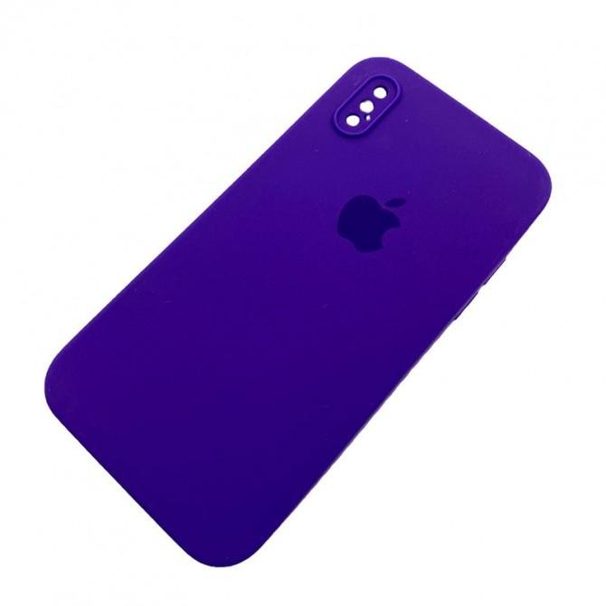 Силіконовий чохол для iPhone X/Xs Фіолетовий FULL (SQUARE SHAPE)-2