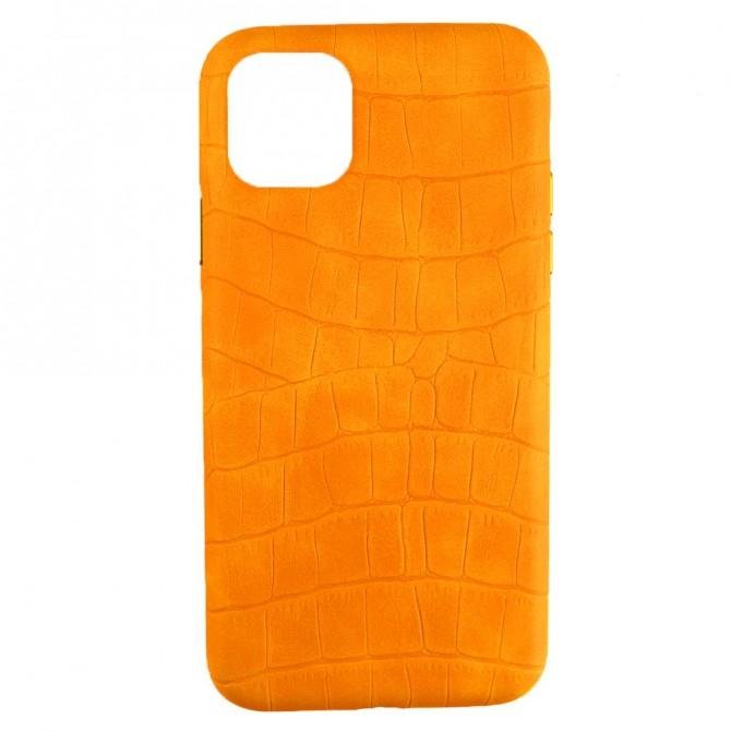 Чехол Leather Croc для Apple Iphone 11 Pro Max Orange-1