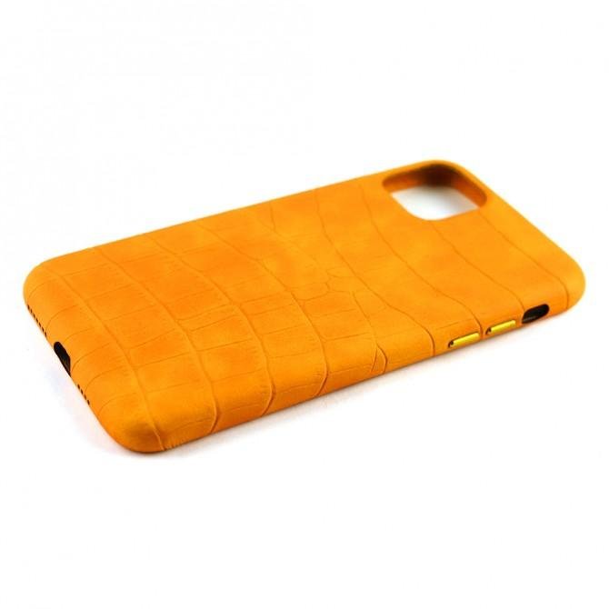 Чехол Leather Croc для Apple Iphone 11 Pro Max Orange-4