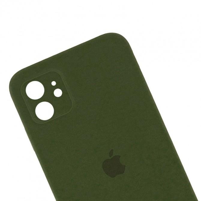 Оригінальний силіконовий чохол для iPhone 11 Хакі FULL (SQUARE SHAPE)-1