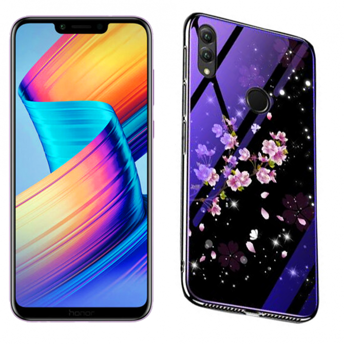 Чохол TPU+Glass чехол Fantasy з глянцевими торцями для Huawei Honor Play (Цвітіння)