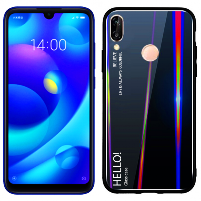 Чехол TPU Gradient Aurora Glass для Xiaomi Mi Play (Чёрный)