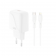 Сетевое зарядное устройство XO L136 1USB-C / 1USB PD/QC 20W White + Type-C to Lightning Cable