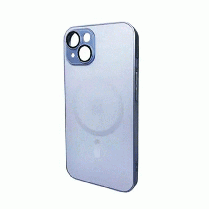 Чехол AG Glass Matt Frame Color MagSafe Logo for Apple iPhone 12 Pro Sierra Blue